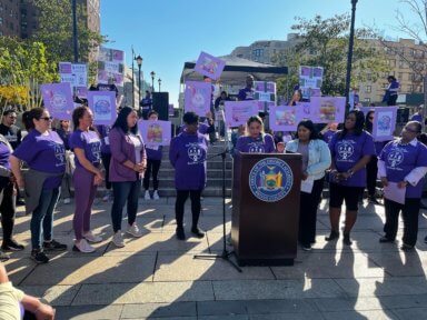 A sea of purple-clad runners and walkers — at the Bronx DA's 5K race for domestic violence awareness — are working to figure out how they can make inroads to reducing domestic violence in Bronx homes and neighborhoods.