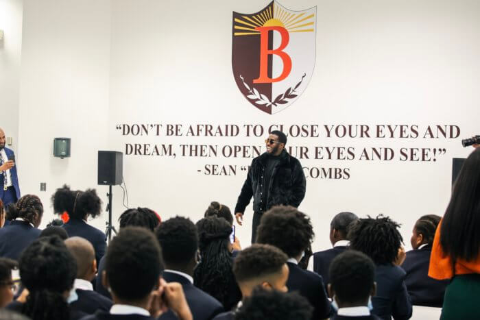 Sean "Diddy" Combs speaks at Capital Preparatory Bronx Charter School on Tuesday, Oct. 18, 2022.