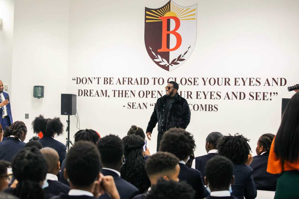 Sean "Diddy" Combs speaks at Capital Preparatory Bronx Charter School on Tuesday, Oct. 18, 2022.