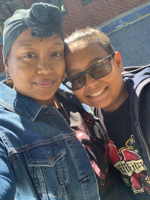 Sandy Motie, pictured with her 12-year-old son Devan Gomez, is scheduled to start her recovery process next March. Photo courtesy Sandy Motie