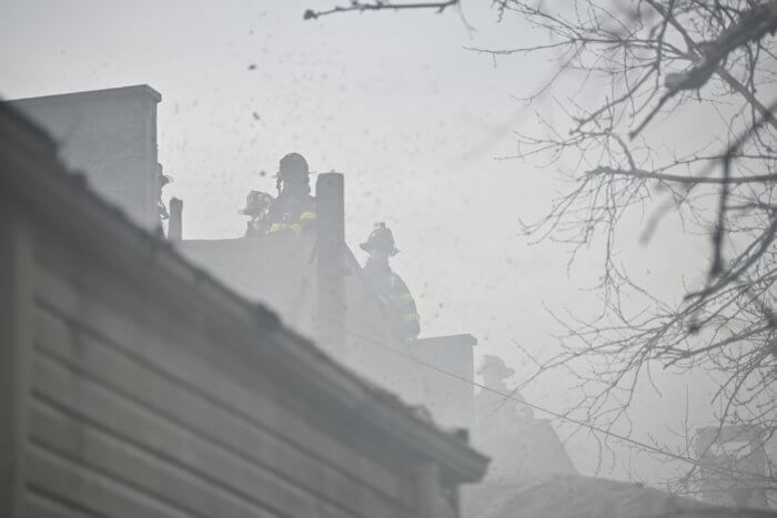 FDNY personnel are seen responding to a fire in Crotona Park East on Monday, Jan. 30, 2023.