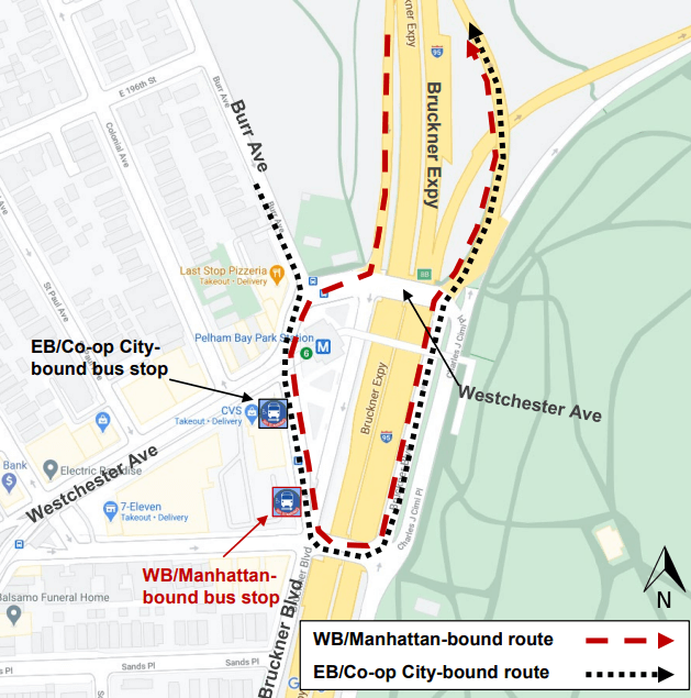 a map shows the former Bx12 routes