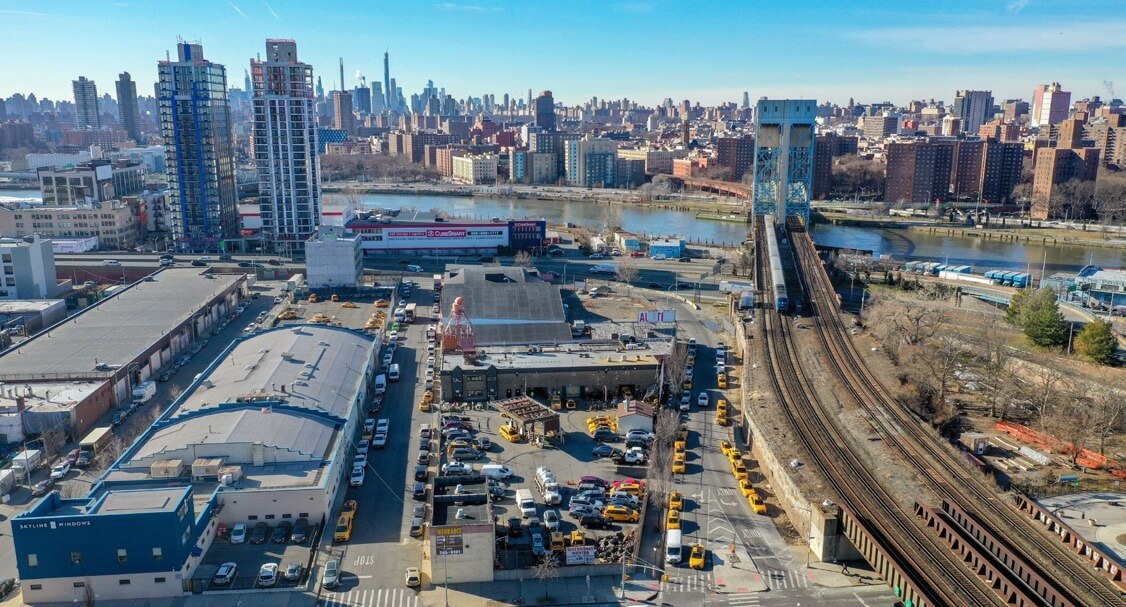 An aerial view of Mott Haven's 75 Canal St. West, where a new charter school is set to be constructed.