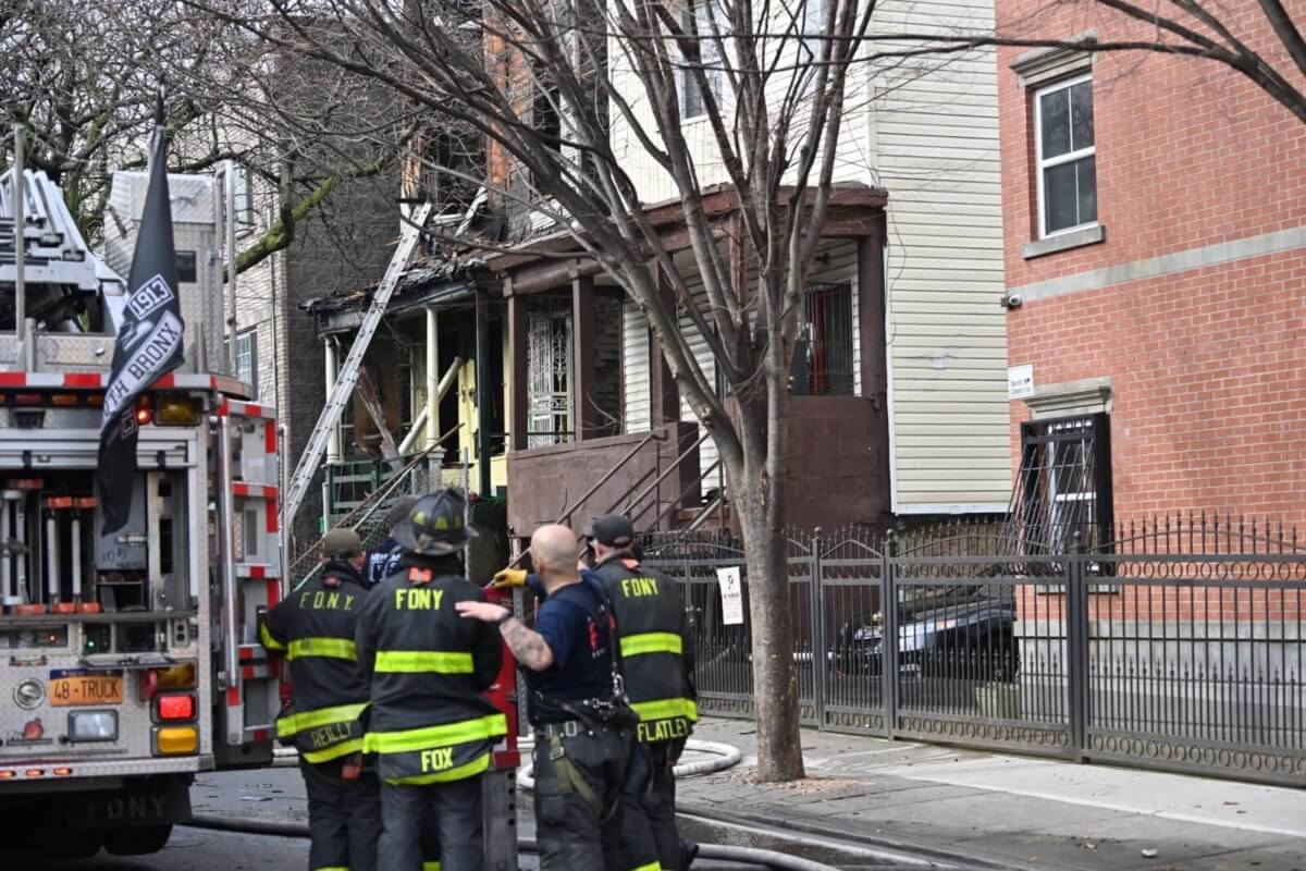 The FDNY responds to a major fire on Freeman Street on Monday, Jan. 30, 2023.