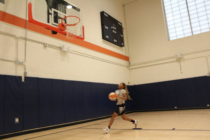 The Grow Our Game hoopers practice their layups during a Grow Our Game practice in East New York, Brooklyn on Saturday, Dec. 10, 2022.