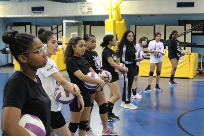 The Legacy Volleyball Club team lines up during practice in Belmont on Monday, Dec. 12, 2022. 