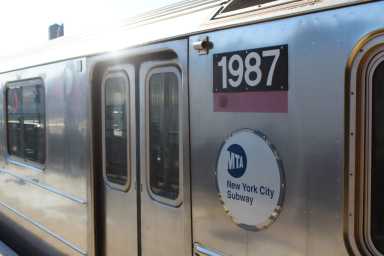 A train approaches a subway station in the Bronx on Thursday, Feb. 2, 2023.