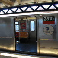 A train approaches a subway station in the Bronx on Thursday, Feb. 2, 2023.