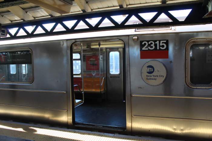 A train approaches a subway station in the Bronx on Thursday, Feb. 2, 2023.