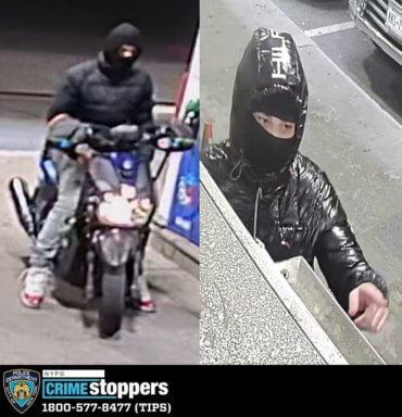 A side-by-side of two surveillance footage photos of the suspects wanted for a fatal Belmont shooting