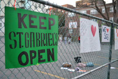 The Archdiocese of New York announced Wednesday that a dozen Catholic schools will close at the end of the 2022-23 school year. St. Gabriel School, pictured on Feb. 14, 2023, is one of four Bronx school that will be merged.