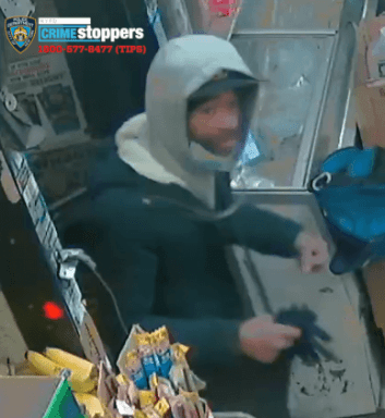 Surveillance footage shows a suspect wanted for beating and robbing a man at a Soundview subway station.