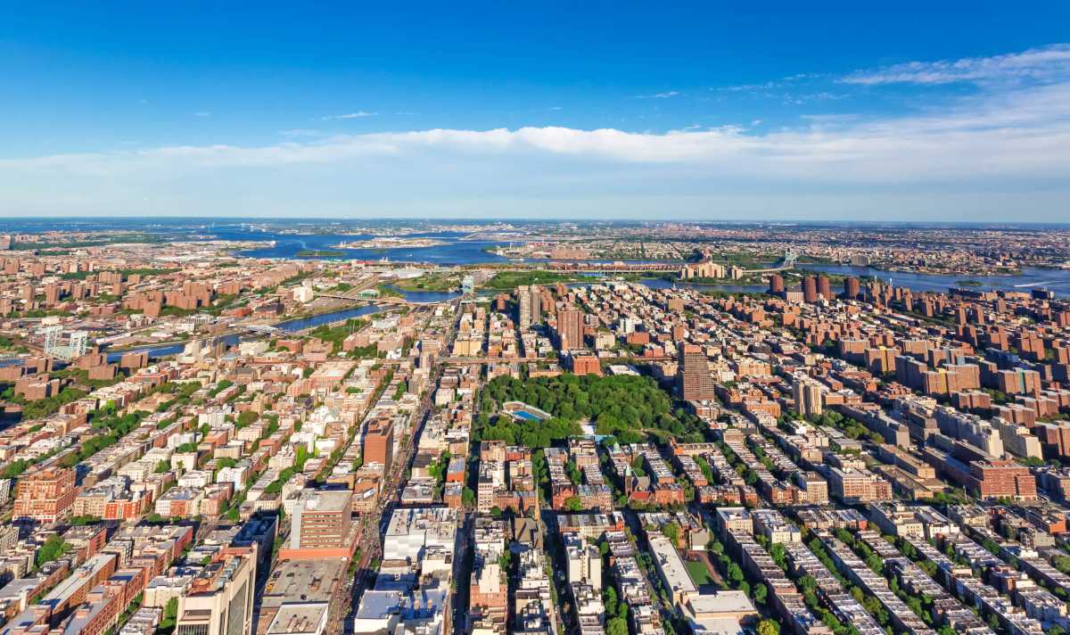 Aerial view of the Bronx, NY