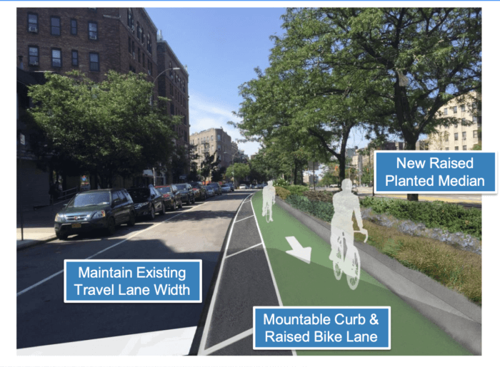 The proposed Phase 5 of the Grand Concourse reconstruction project, which CB 7 voted to support at its regular meeting on Tuesday, Feb. 28, 2023, will address safety concerns along the roadway, including long crosswalks and unsafe bike lanes. 