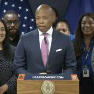 New York City Mayor Eric Adams announces the expansion of his NYCHA broadband internet plan in the Bronx on Thursday, March 23, 2023.