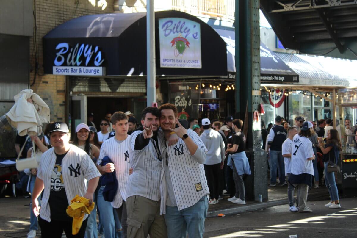 Fans line the streets outside of Yankee Stadium before the game on Saturday, April 1, 2023.