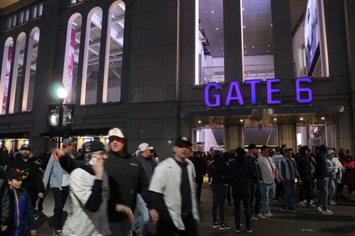 Fans exit the Yankee Stadium after the game on Saturday, April 1, 2023.