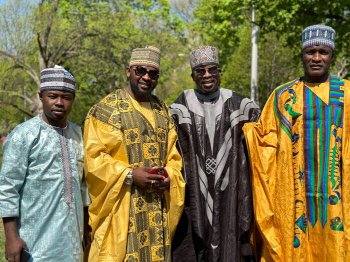 Ghanaian and Nigerian Muslims came to Claremont Park in droves on Friday, April 21, 2023 to pray and partake in post-Ramadan, or Eid, celebrations.