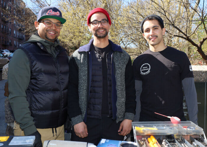 Three brothers founded Bronx Messenger in 2017 to help provide bicycle repair and maintenance in a "bike dessert" like the Bronx, while simultaneously building community. From left: Henny Ortiz, Dewitt Ortiz and Darriel Ortiz. 
