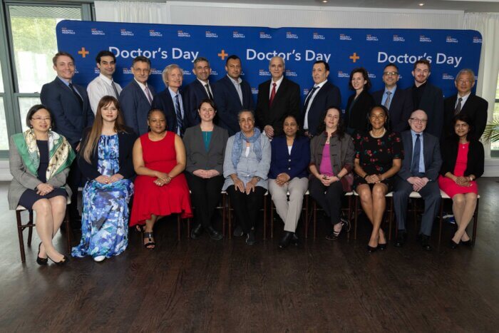 a posed group picture of the doctors who received the honor
