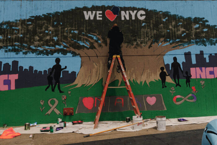 Morrisania residents teamed up with city agencies and We ❤ NYC to unveil a new mural in the neighborhood on Sunday, May 21, 2023.