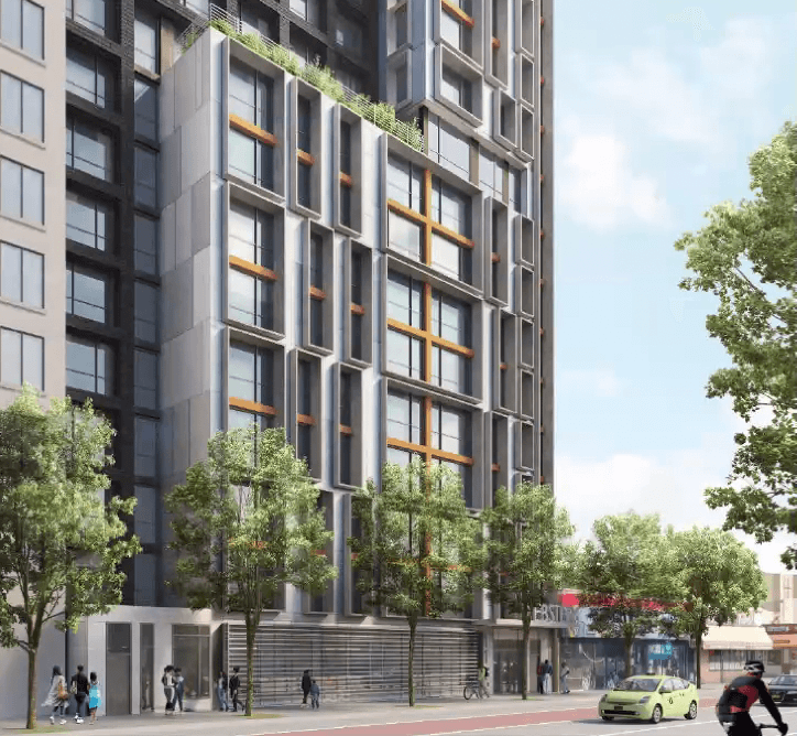 A rendering shows the vision for a new affordable housing complex in Morrisania that will primarily serve survivors of domestic violence and their families.