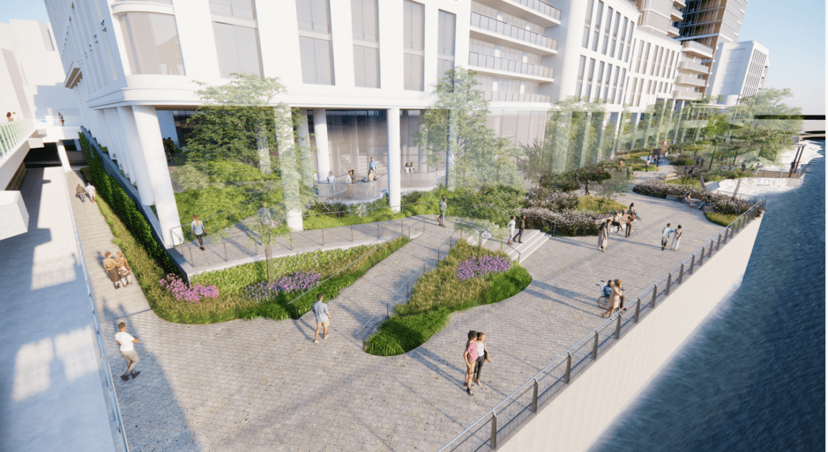 A New York City real estate development company is finalizing its plans for turning a lot under the University Heights Bridge into a mixed-use public space along the Harlem River.