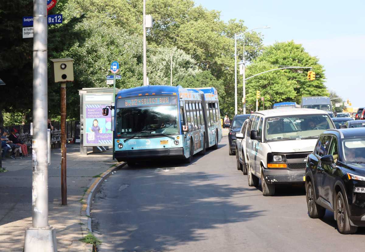 bus along curb