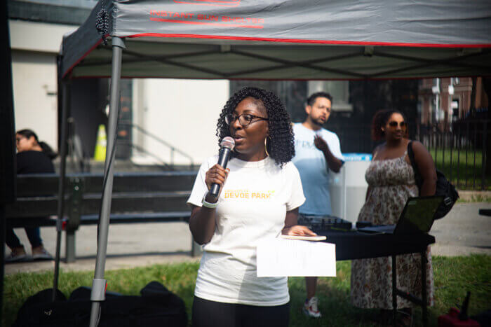 Rachel Bradshaw, pictured here, is running for the Bronx's District 14 seat in the City Council.