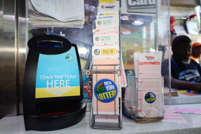 Lottery tickets are seen at Fairfield Food Inc. in the South Bronx on Thursday, July 27, 2023.