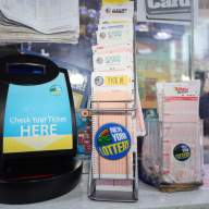 Lottery tickets are seen at Fairfield Food Inc. in the South Bronx on Thursday, July 27, 2023.
