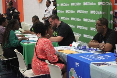 There were more than 12,000 jobs available during the "NYC Government Hiring Hall in the Bronx" at Hostos Community College on July 25.
