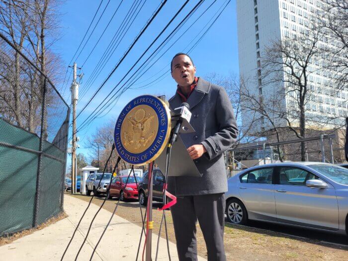 Rep. Ritchie Torres announced legislation to protect Medicare coverage on Thursday, Aug. 24, 2023. Pictured, Torres speaks at a press conference in March 2022.