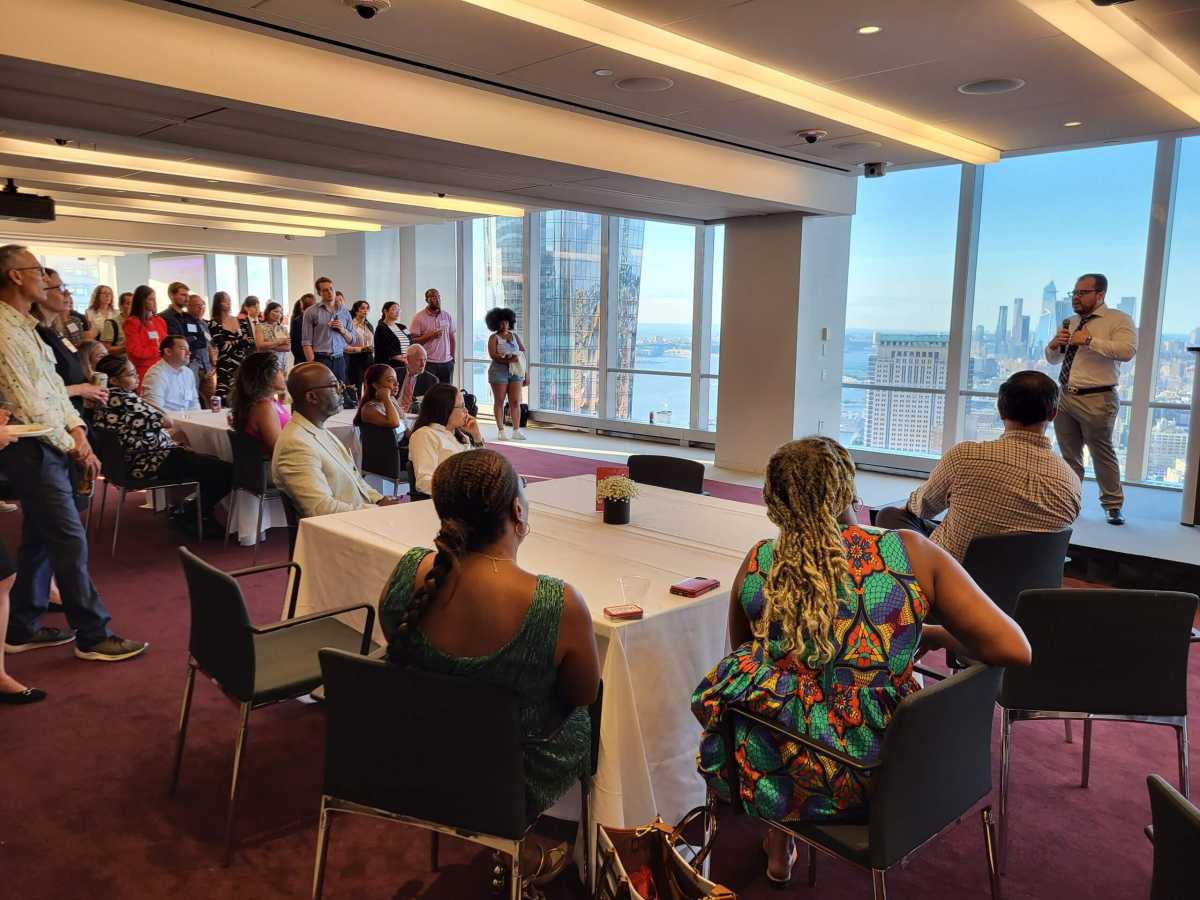 Noel Valerio, a South Bronx native who oversees the Client Emergency Fund for the Bronx Defenders, spoke about his family's own experience fighting through the legal system. Photo Emily Swanson