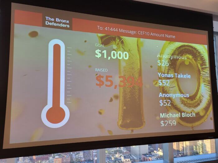 The fundraising goal of $1,000 was greatly exceeded long before the cocktail party was over.