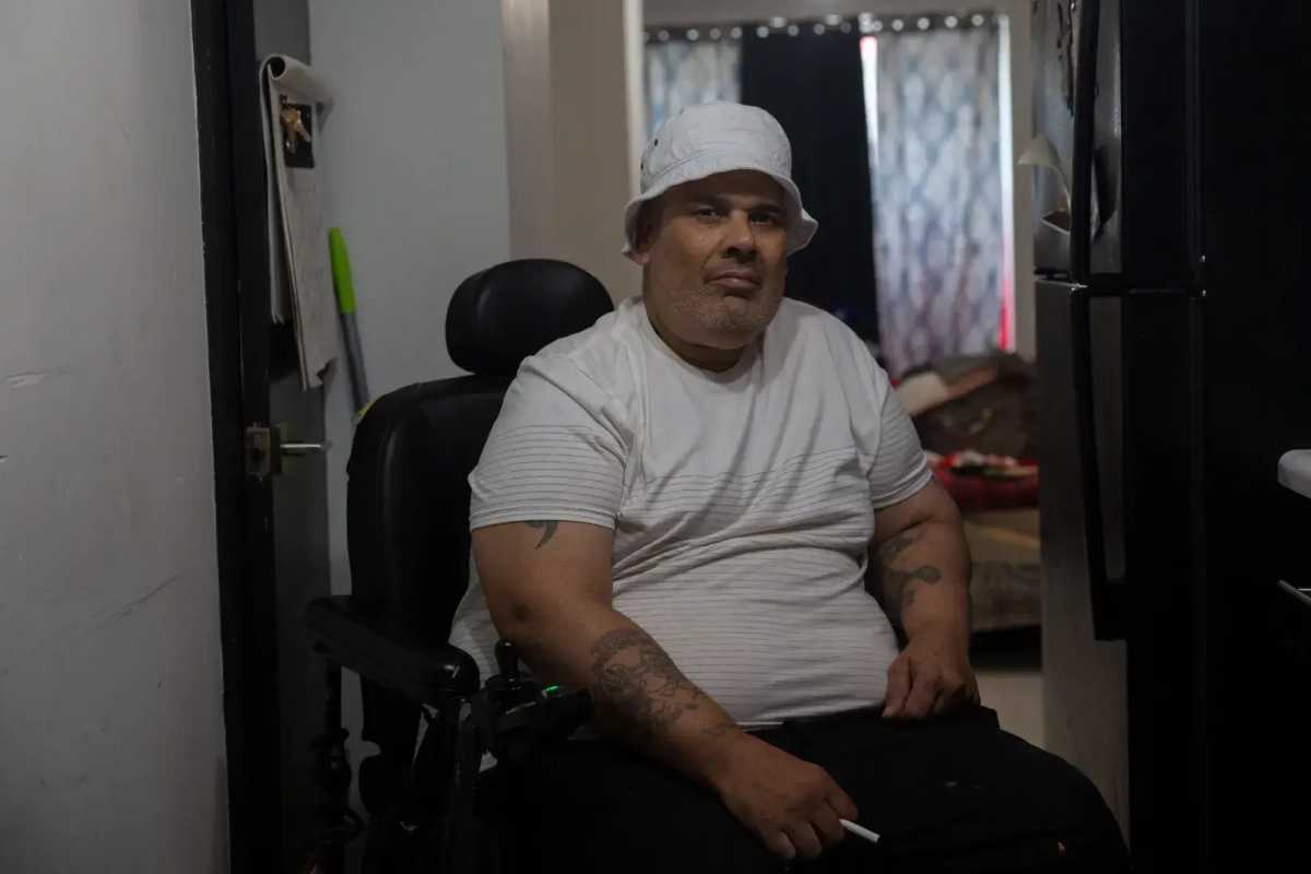 Richard Ruperto says his basement apartment is prone to flooding, Aug. 21, 2023.