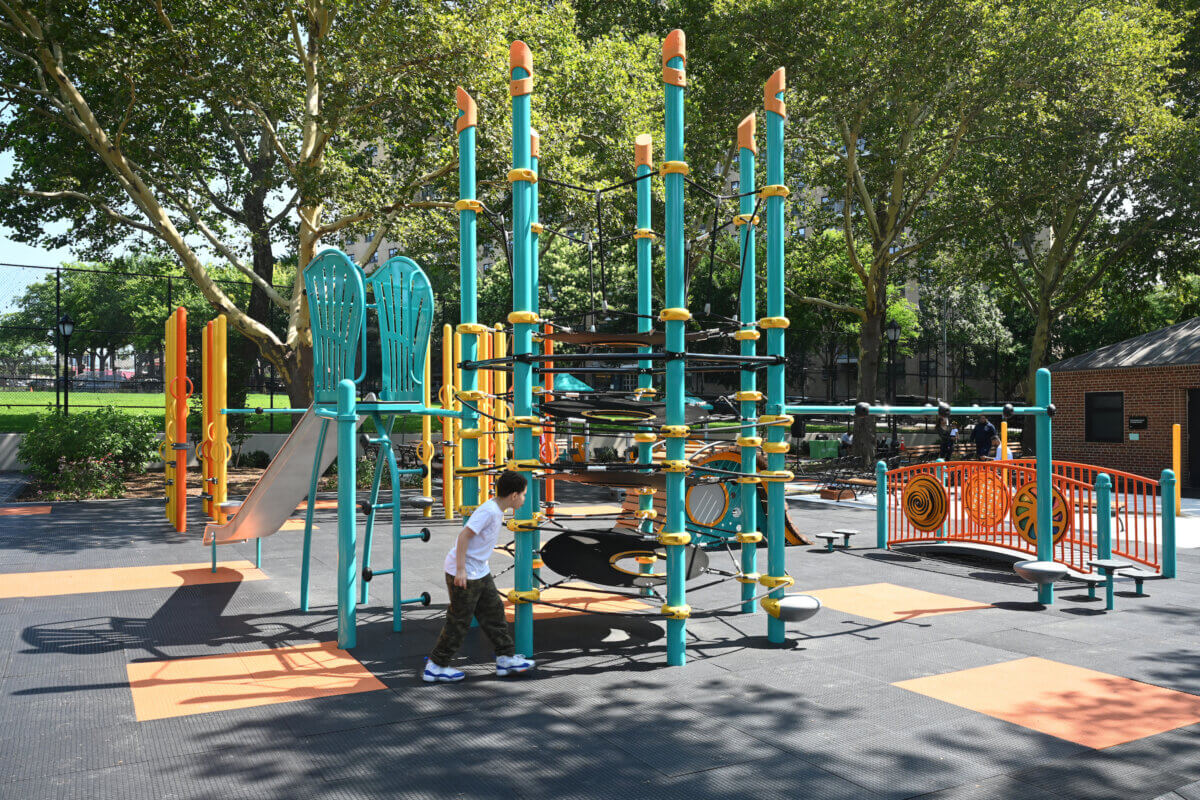 playground equipment with child playing