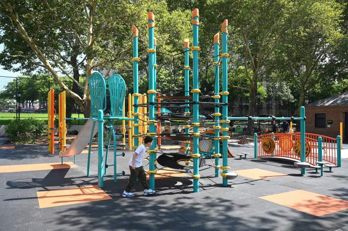 playground equipment with child playing