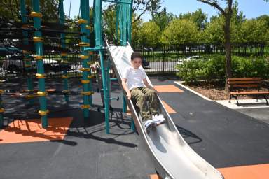 Noble Playground has been completely redone for the first time since the construction of the Cross Bronx Expressway.