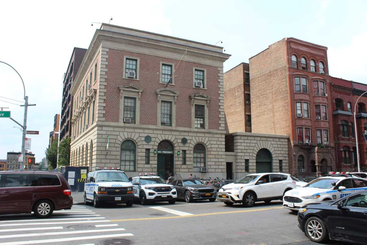 The 40th NYPD Precinct is seen in Mott Haven on Monday, Aug. 21, 2023.