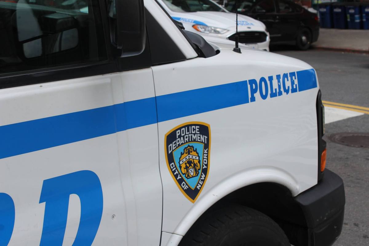 Police cars are parked outside the 40th NYPD Precinct in Mott Haven on Monday, Aug. 21, 2023.