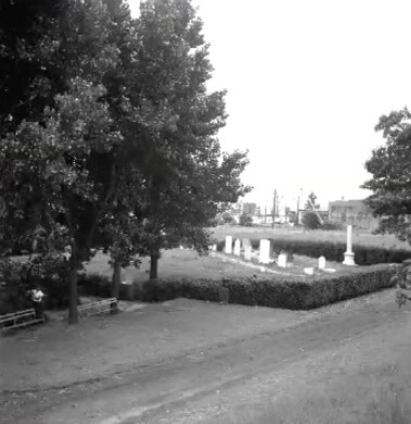 Gravestones are seen at Joseph Rodman Drake Park, now called the Joseph Rodman Drake Park & Enslaved African Burial Ground, in 1936. 