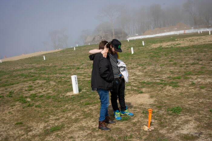 Susan Hurlburt visits her son's grave on Hart Island with her grandson. The island off the eastern coast of The Bronx is a mass graveyard where more than 1 million New Yorkers are buried.