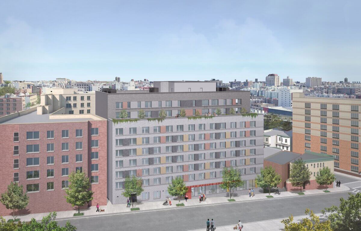 A rendering shows plans for the Fischer Senior Apartments, which are set to open in Bronx Community District 4 in 2025.