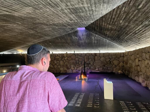 Bronx City Councilmember Eric Dinowitz visits the Kibbutz Kfar Aza in Israel in December 2022.