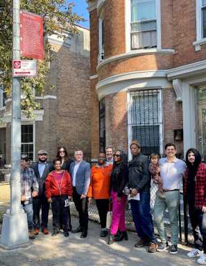 LPC, pol, and locals celebrate the designation of Manida Street Historic District with markers on Tuesday, Oct 10, 2023