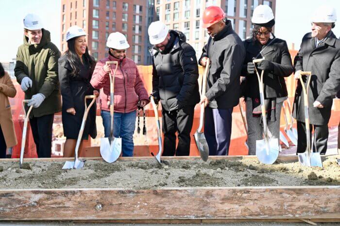 City agencies and developers officially break ground on the second phase of the Peninsula housing project in Hunts Point on Wednesday, Nov. 29, 2023.