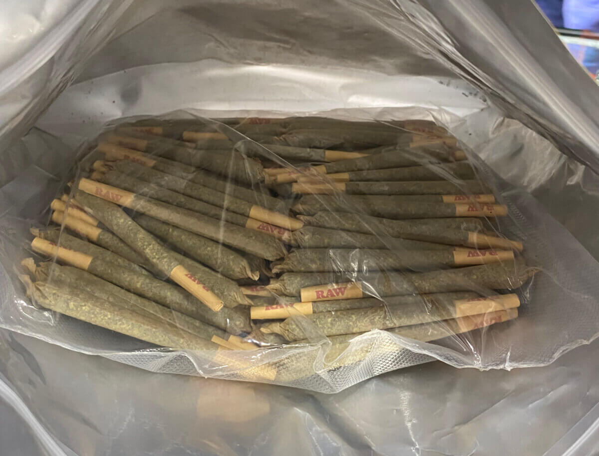Bronx officials announce on Nov. 2, 2023 three arrests and more than 55 pounds of confiscated contraband at recent smoke shop raid.