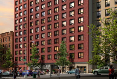 A rendering shows the Mt. Hope Walton Apartments in The Bronx, which are being leased through NYC Housing Connect.