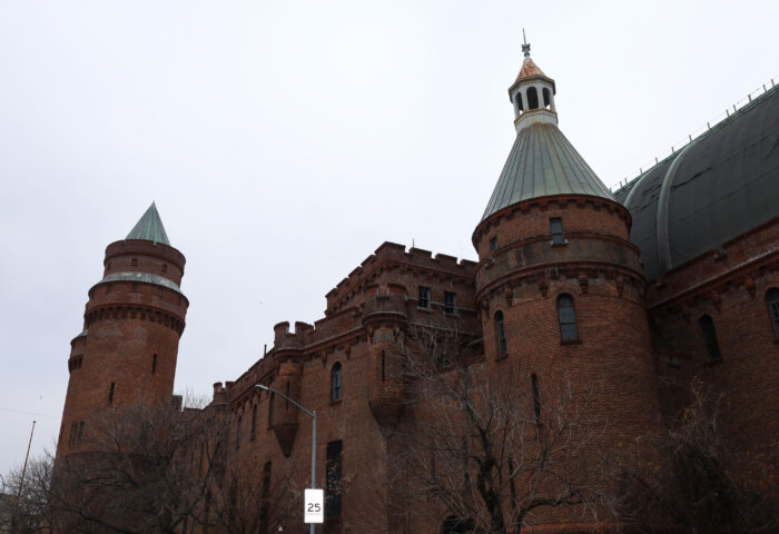 The Kingsbridge Armory towers over the neighborhood on Thursday, Dec. 7, 2023.